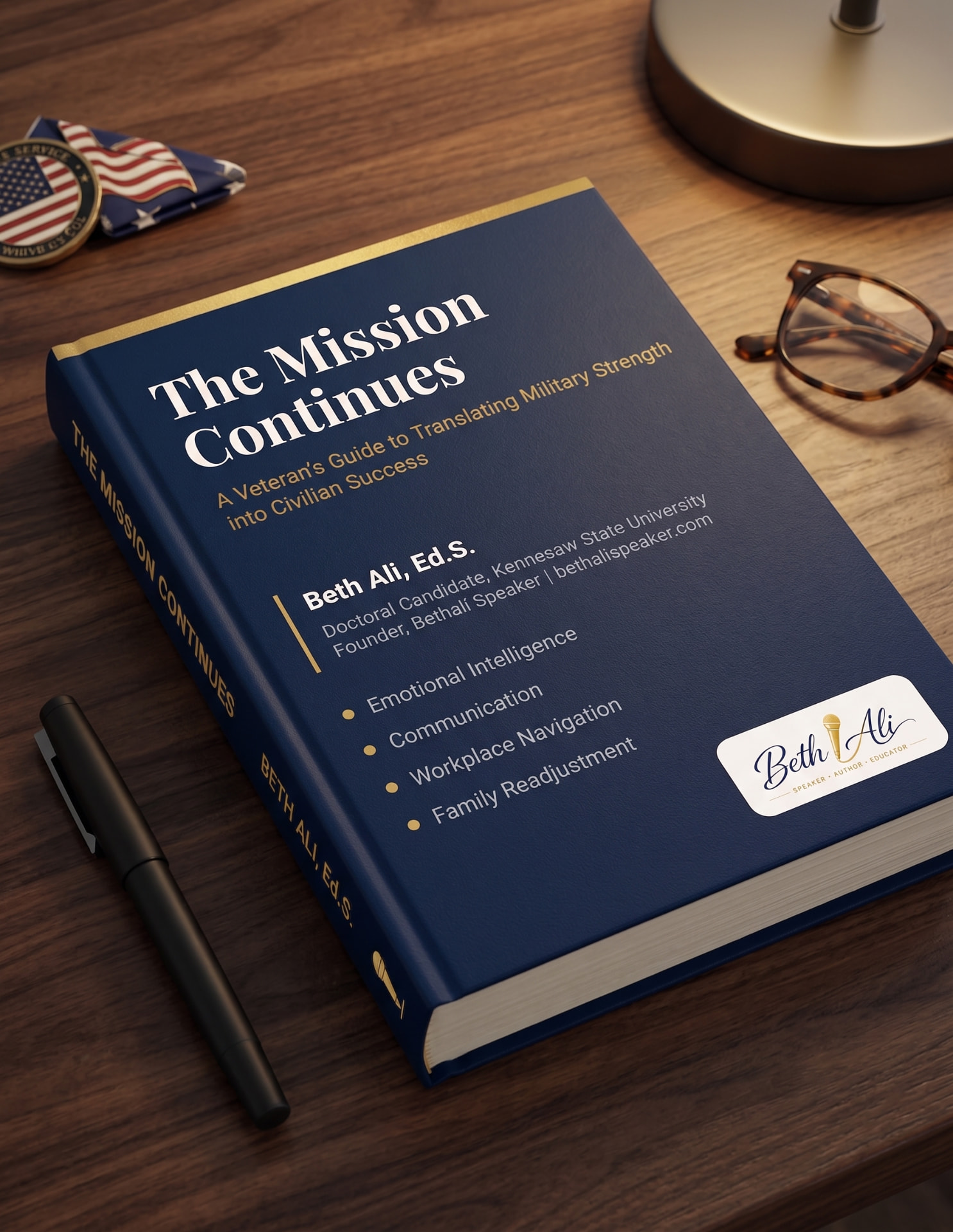 3D mockup of The Mission Continues ebook by Beth Ali